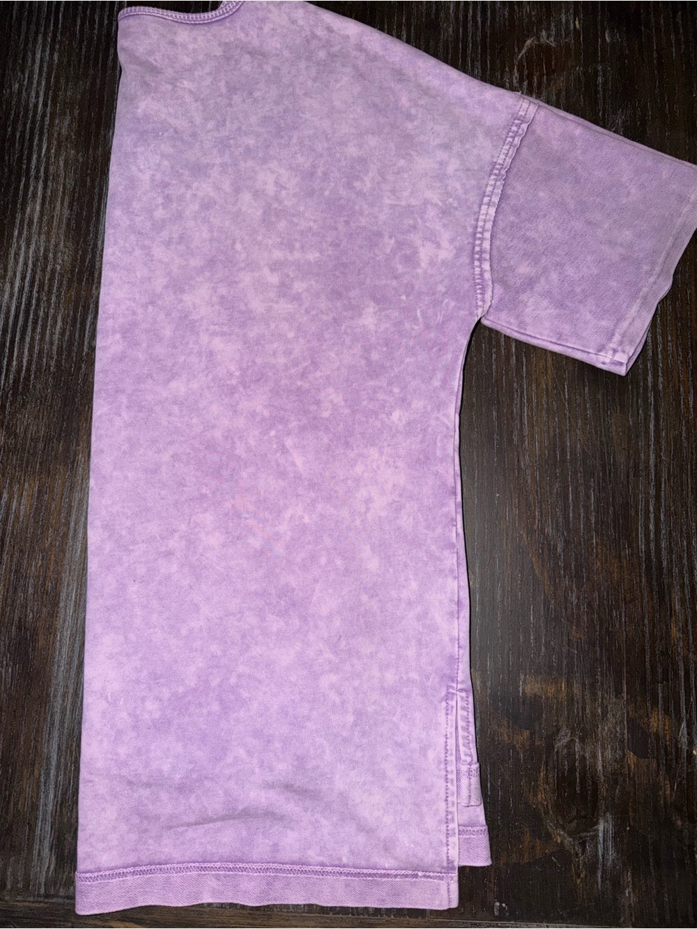 Women's Lavender Mineral-Wash Short Sleeve Top 1X - Picture 2 of 5